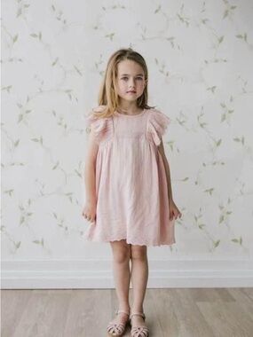 Jamie Kay Soft Pink Ruffle Sleeve Dress